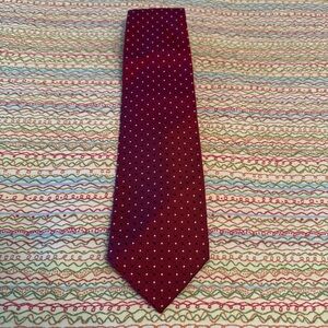 Traveler Collection Dots and Squares Tie Classic Burgundy Polka Dot 100% silk